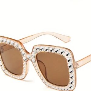 Champagne oversized bling sunglasses